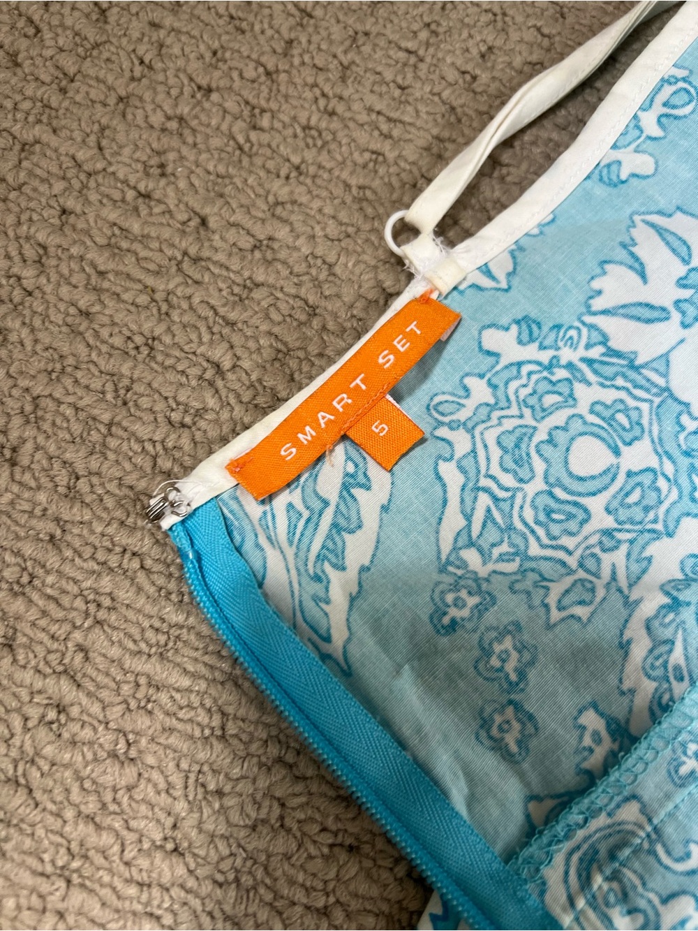 Smart Set Turquoise Paisley Slip Dress – Size 5 - Picture 5 of 6